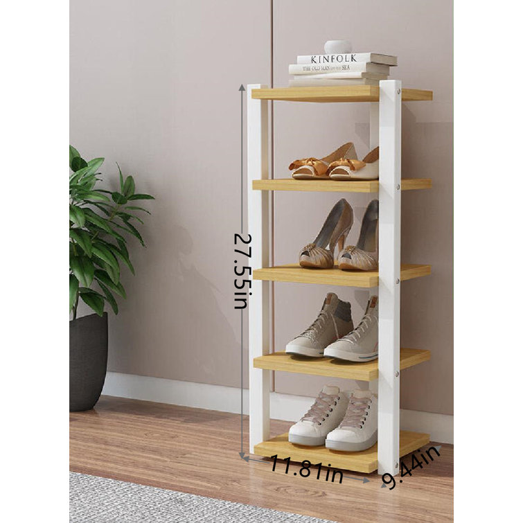 5 Pair Solid Wood Shoe Rack